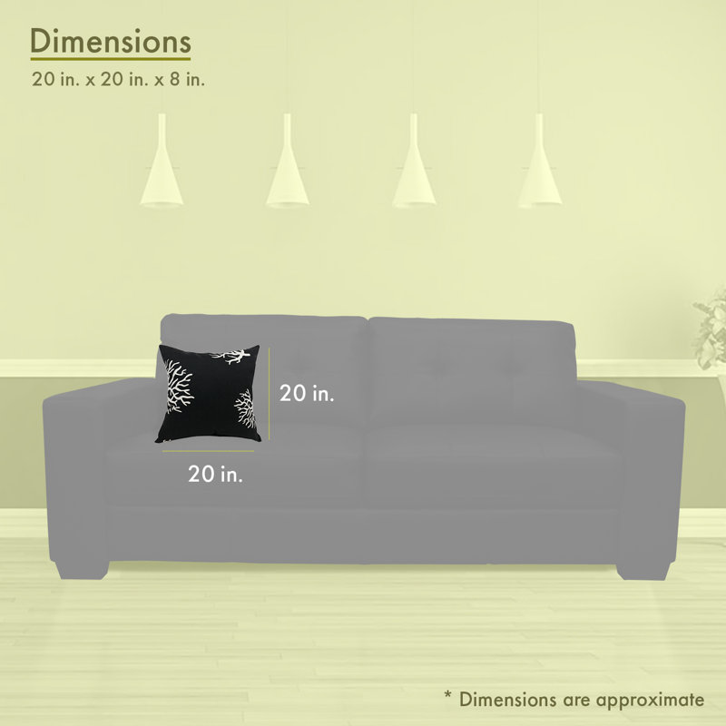 Reversible Throw Pillow, Black, 20" x 20"