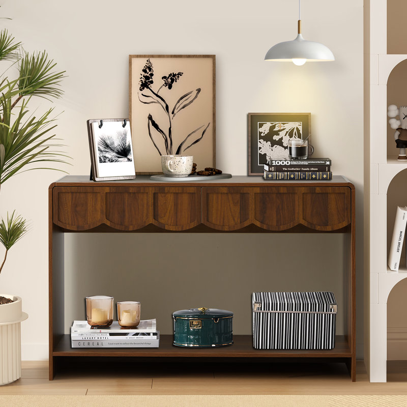 Console Table, 31.5" H x 43.31" W x 11.81" D, Walnut