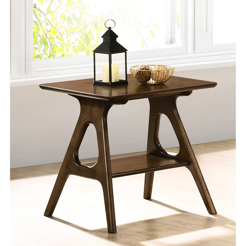 Table de bout en bois avec tablette - Polyvalente pour toute pièce, idéale pour organiser votre espace