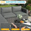 Ensemble de conversation modulaire en osier pour 4 personnes avec coussins-2110483651