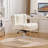 26.4"W Office Chair,Artificial Rabbit Hair Home Office Chair With Metal Base,Adjustable Desk Chair Swivel Office Chair,Vanity Chair