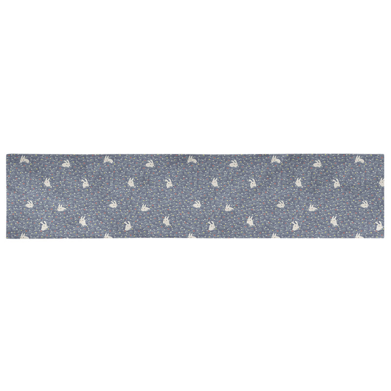 Avicia Geometric Table Runner, 90" x 16", Blue, Cotton Twill