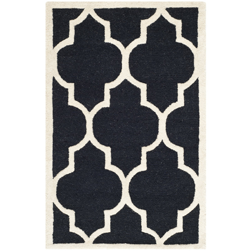 Cannen Cambridge Hand Tufted Wool Geometric Rug, Rectangle 2'6" x 4'