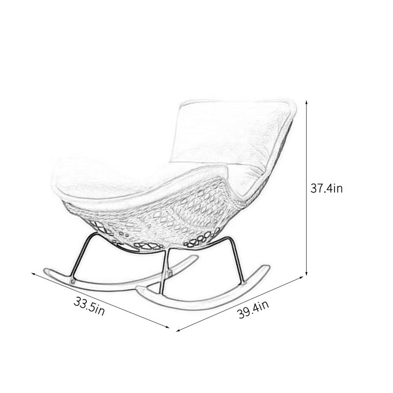 Chaise berçante Casual Light Luxury Home, Crème
