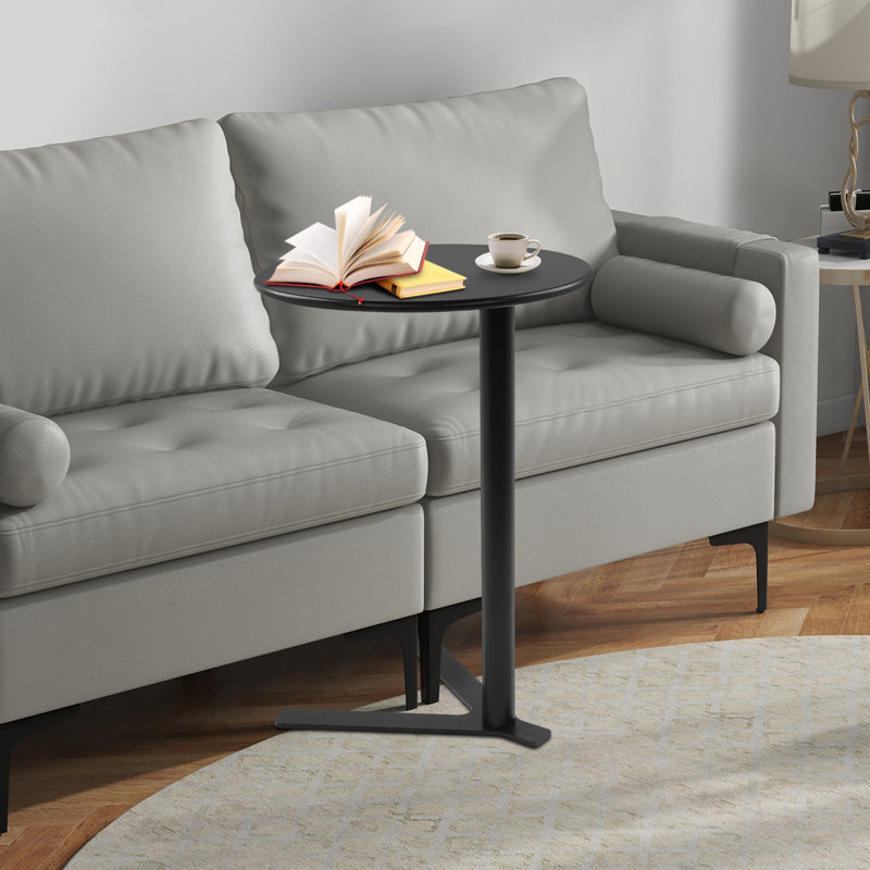 Table basse moderne et minimaliste moderne avec base en Y pour les petits espaces, H 27,2 po x l 18,9 po x L 18,9 po, Noir