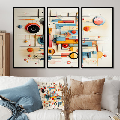 Ensemble d'art mural géométrique rétro Mid Century