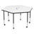 Structure Series Adjustable Height Mobile Hexagon Activity Table with Casters-51954407-51404013