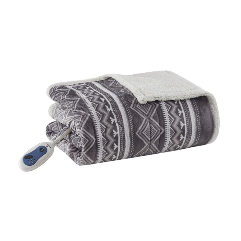 Jeté chauffant en laine surdimensionné Woolrich Anderson, Gris