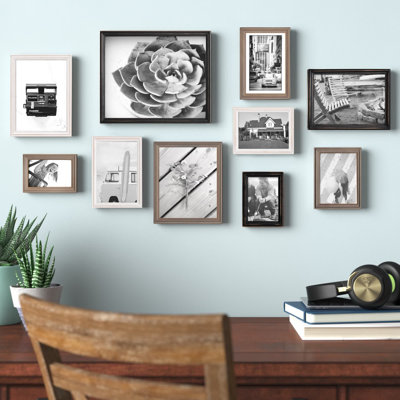 Rayburn Solid + Manufactured Wood Picture Frame - Set of 10 with Mat