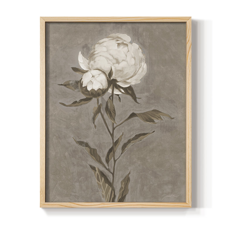 «Pretty as a Peony II», reproduction encadrée - bois massif, H 11 po x l 9 po, Naturel