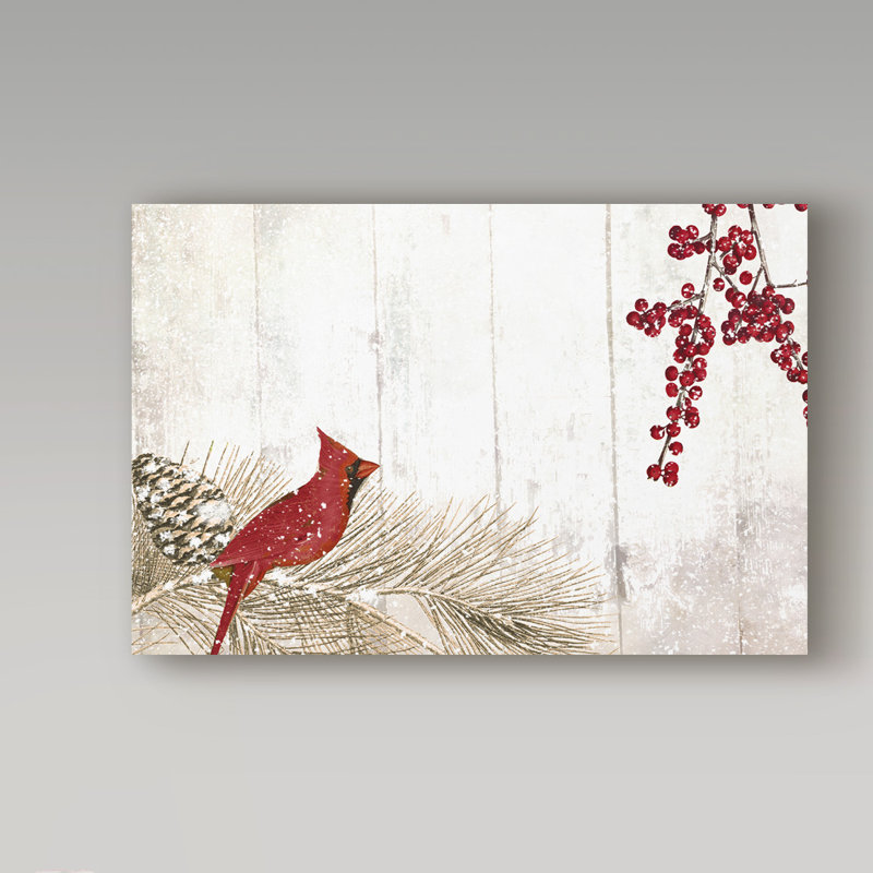 Jadaya «Cardinal Christmas V», impression sur toile tendue, H 22 po x l 32 po