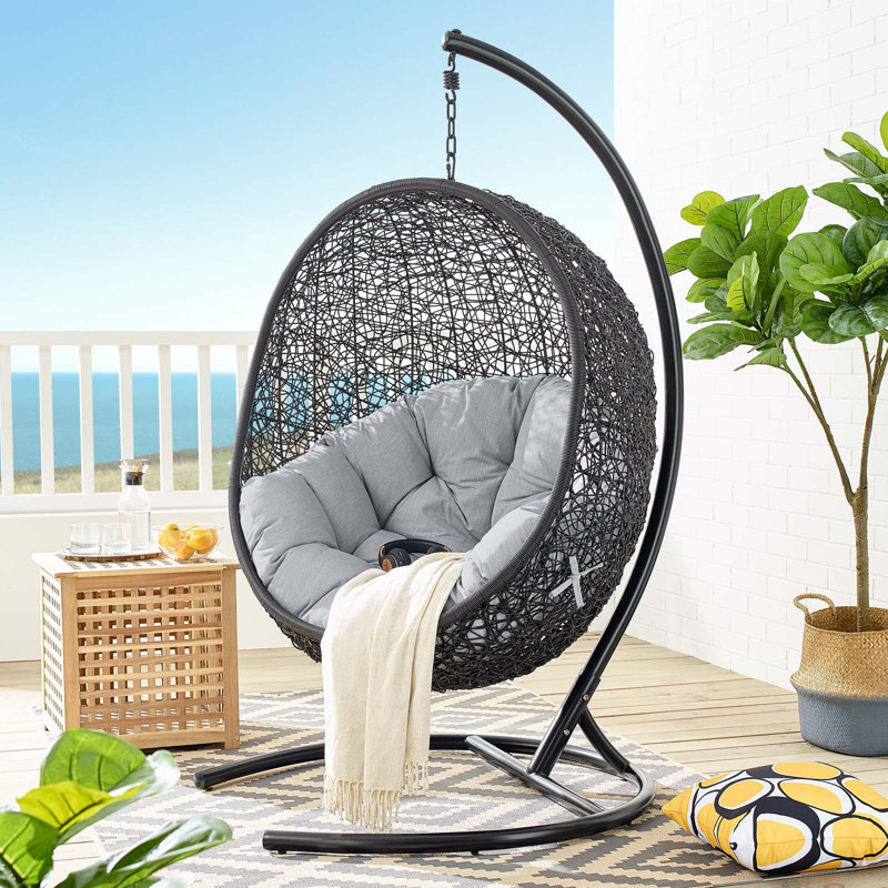 Méridienne de patio pour l'extérieur Encase Sunbrella Swing par Modway, gris