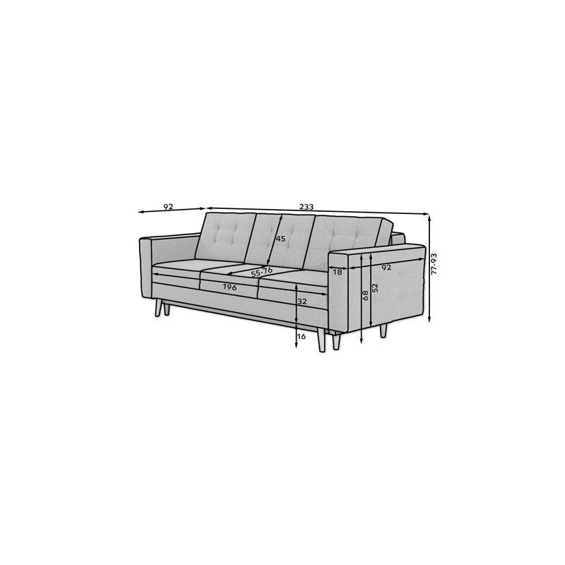 Valentin Sofa Bed, Black