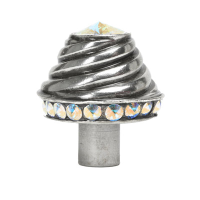 Grande poignée ronde en cachemire avec calice Swarovski Aurore Boreale 19 rivoli