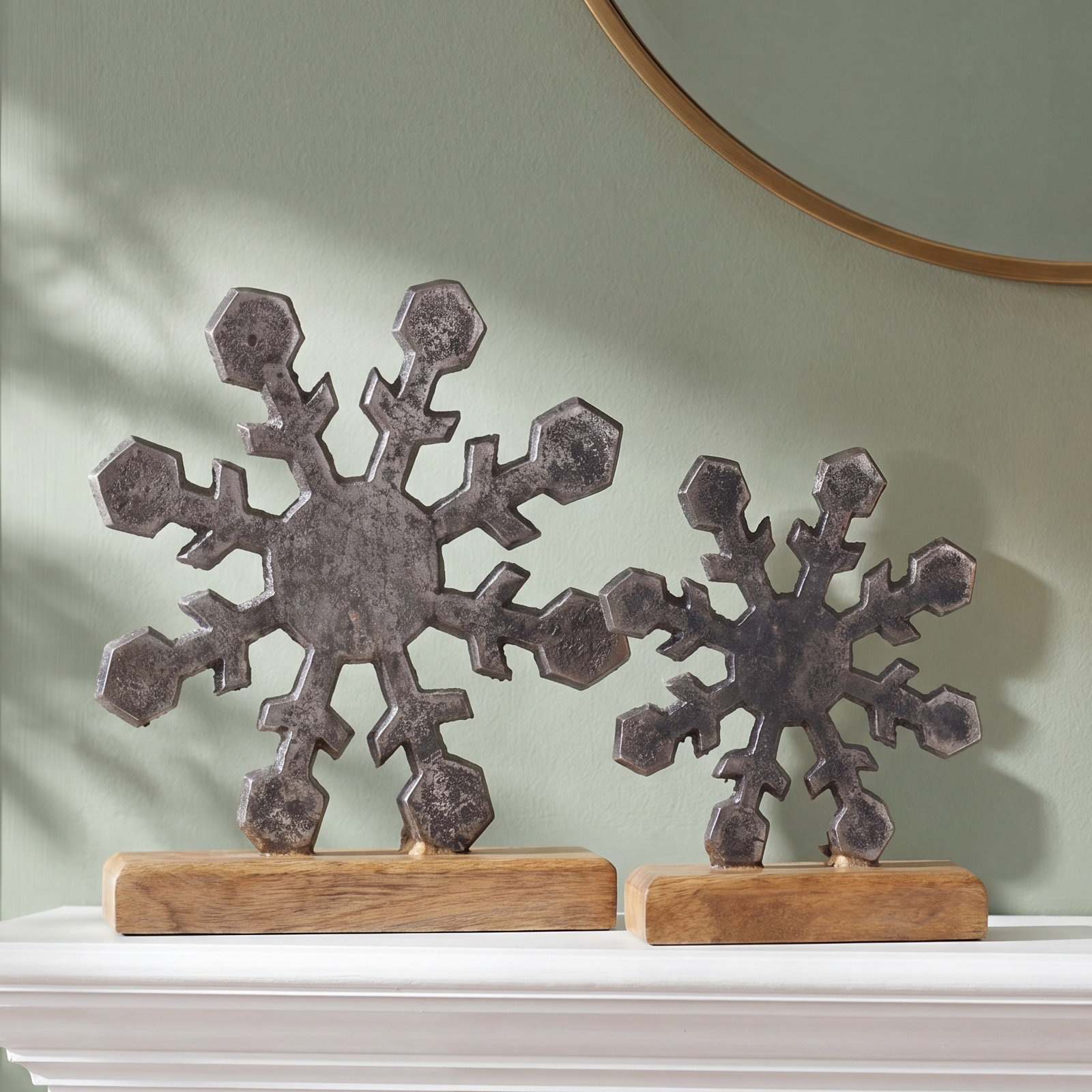 Harajan 6-Piece Metal Snowflake Accent Set