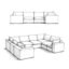 Canapé modulaire en U gris Jasmine Cloud