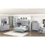 Table de chevet de chambre à coucher au design classique, 1 tiroir et rangement, poignées en nickel poli, sans assemblage, style 24 po x 16 po, avec glissières à roulement, tablette inférieure pour le rangement, assemblage-493645109