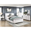 Table de chevet blanche pour chambre à coucher avec design classique, glissières à roulement de tiroir simple, tablette de rangement, poignées en nickel poli, aucun assemblage requis, table de chevet 24 po x 16 po x 26 po, comprenant 1