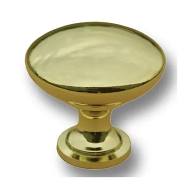 Poignée champignon 1 1/4 po de diamètre, Laiton poli