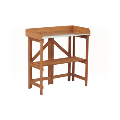 Folding Potting Bench with Shelves