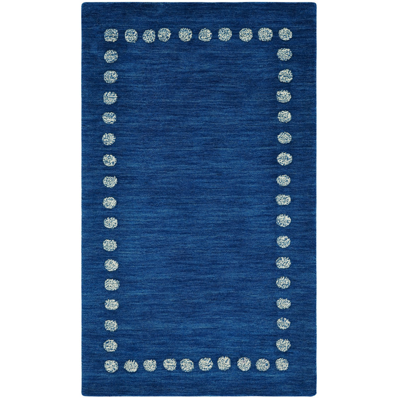 Antaeus Kids Hand Loomed Wool Rug, Rectangle 3' x 5', Navy