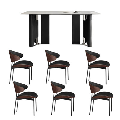 Ensemble de table rectangulaire moderne avec chaises