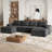 Boneless 136" Modular Sectional Sofa with Deep Seat, U-Shaped Cloud Couch for Living Room, 4-Seater Boneless Sofa with 2 Ottomans, Flexible Combination Modern Upholstery Sofa, No Assembly Required-1208589330