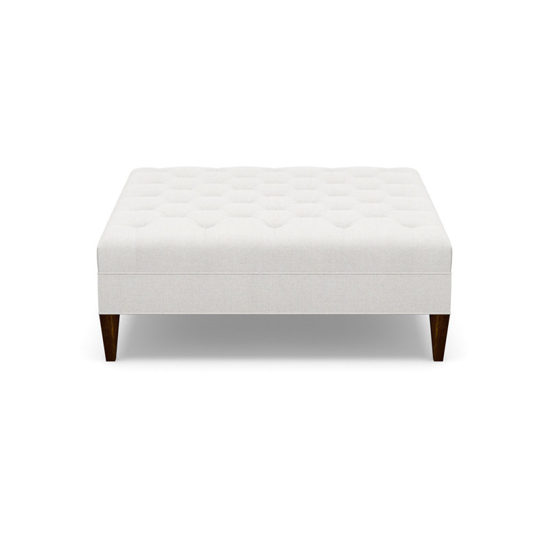 Square Tufted Ottoman, 9637-77, Walnut