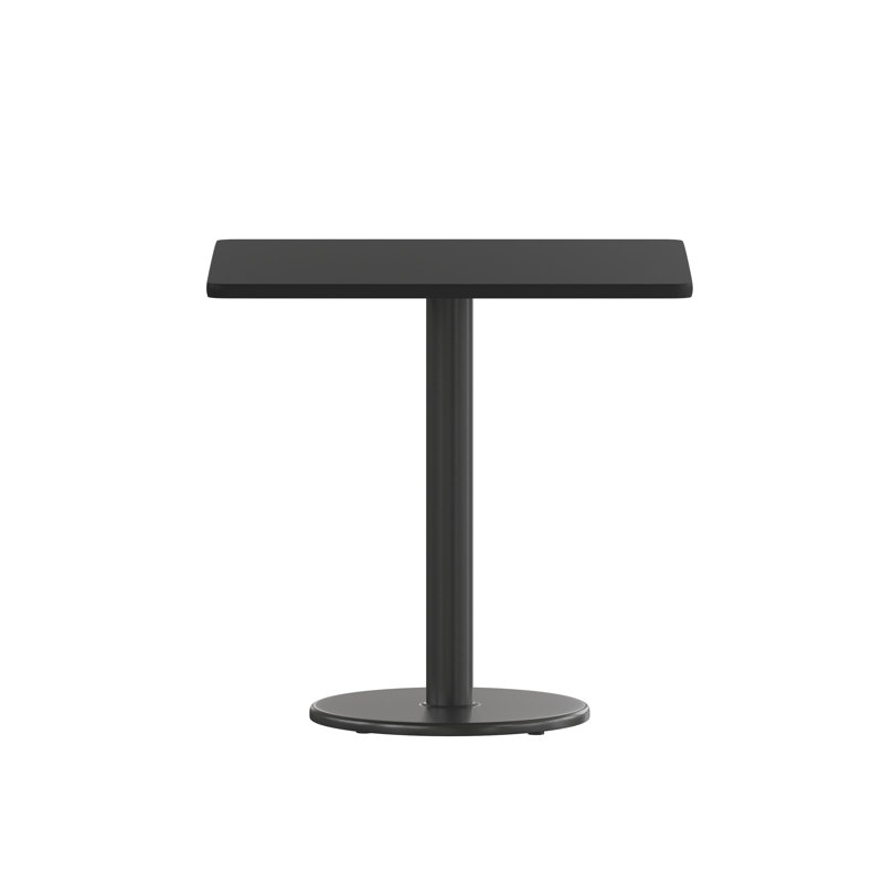Plateau de table stratifié carré Jack avec base à hauteur de table, H 31,12 po x l 30 po x P 30 po, Noir