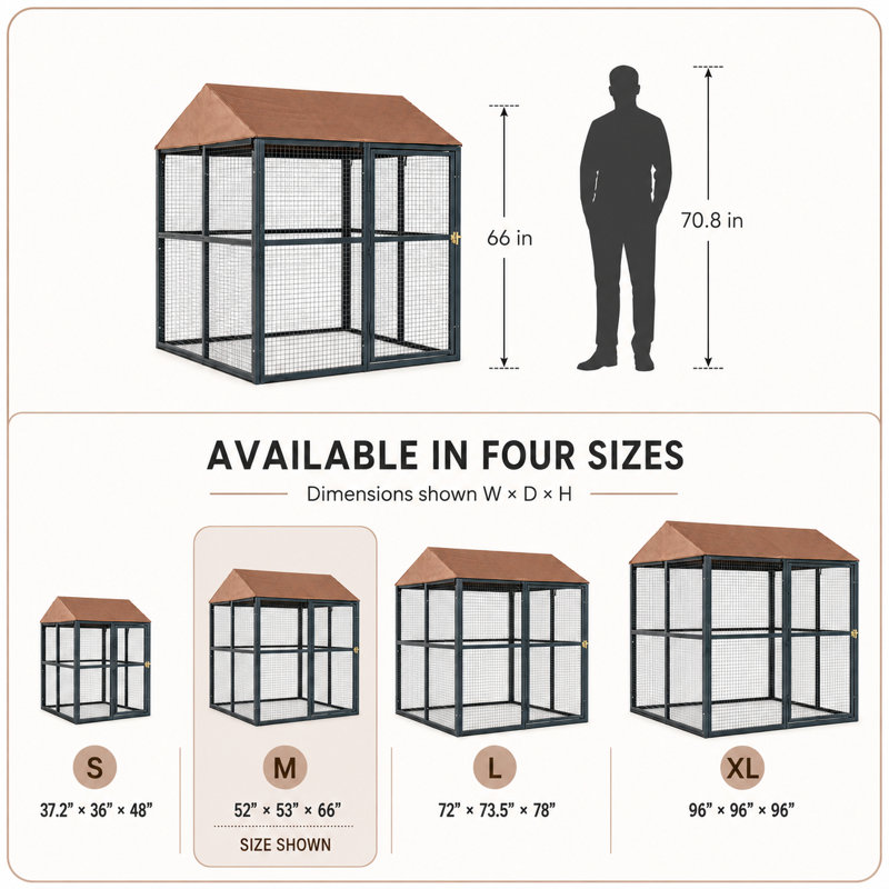 Cage universelle résistante aux intempéries Draupadi, H 66 po x l 54 po x P 54 po