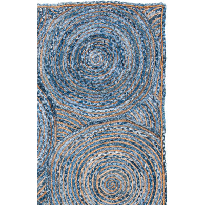 Glowacki Hand-Woven Flatweave Blue/Gray Area Rug