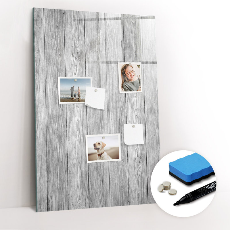 Wooden Planks Magnetic Wall Mounted Dry Erase Board