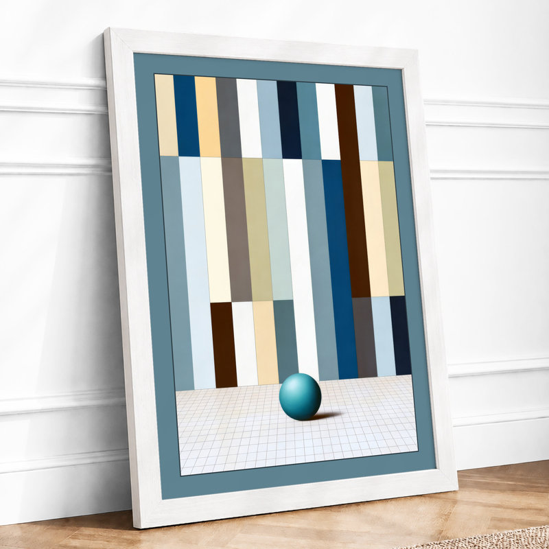 Geometric Sphere Study Minimalist - Framed Print, A2 - 59.4 x 42.0 cm, White