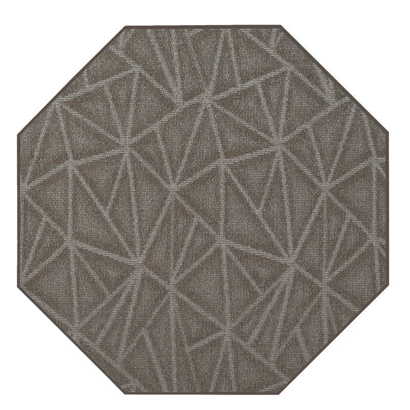 Tapis gris en nylon tissé à la machine Bowersock, Octogone 12 pi