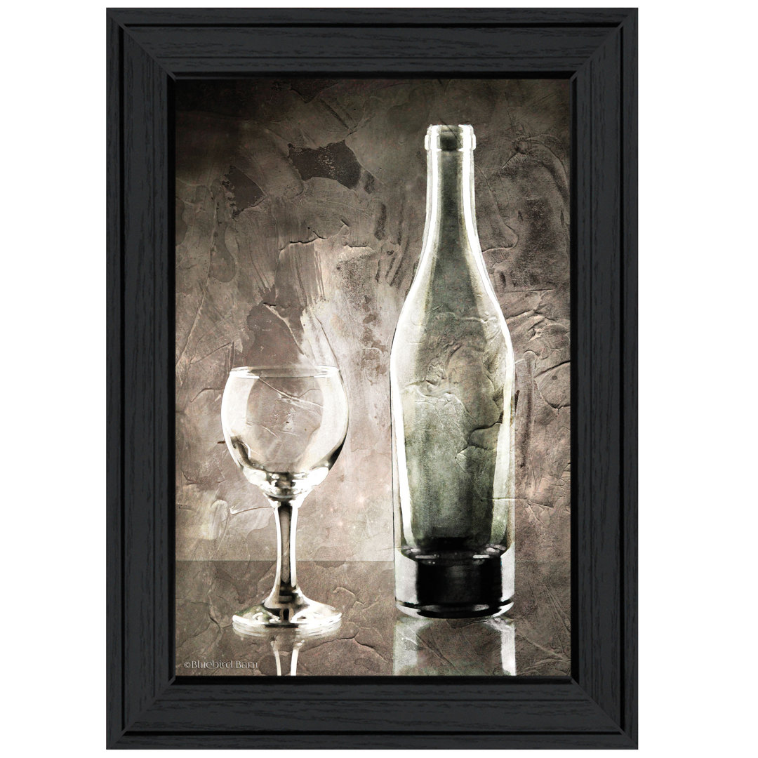 Moody Gray Wine Glass Still Life Framed Wall Art for Living Room Wall Décor by Bluebird Barn Group Winston Porter Frame