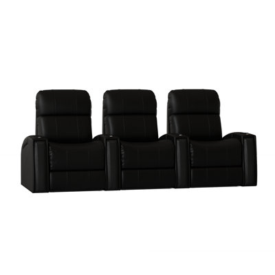 Upholstered Home Theater Seating with Cup Holder