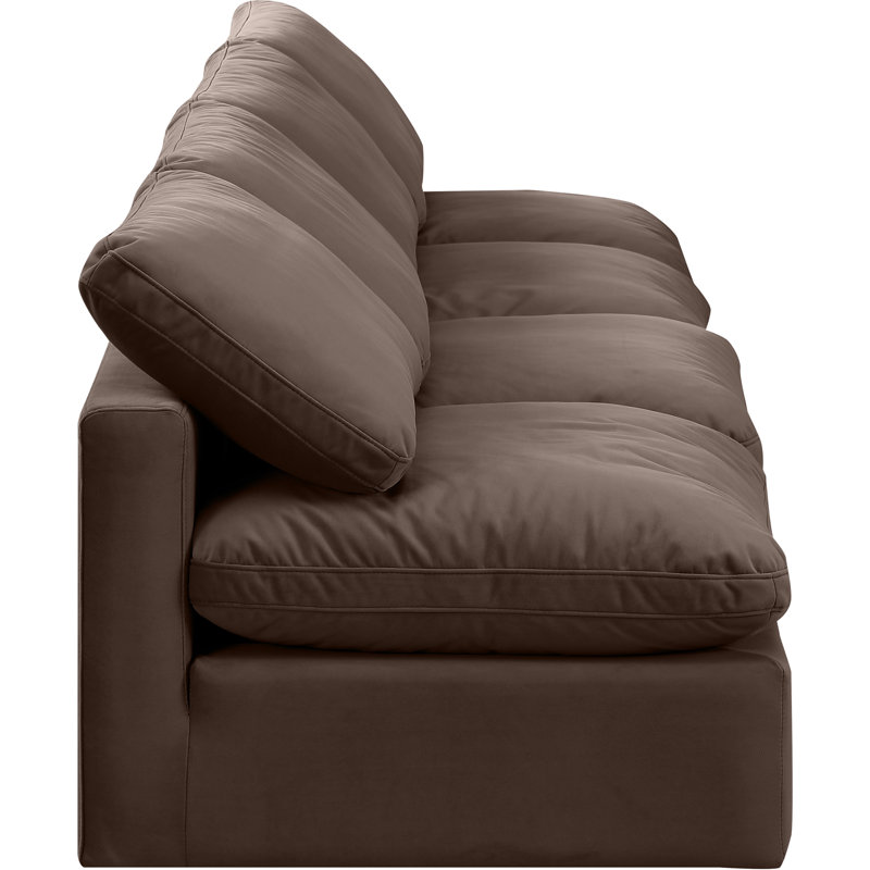 Canapé rembourré 140 po Itala, Velours brun
