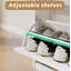 Range-chaussures avec 2 tiroirs, 4 tiroirs rabattables, range-chaussures autoportant avec tablette réglable, range-chaussures pour vestibule, vestibule, range-chaussures mince - blanc antique