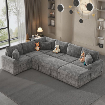Canapé modulaire intelligent 112,2 "avec canapé-lit et rangement