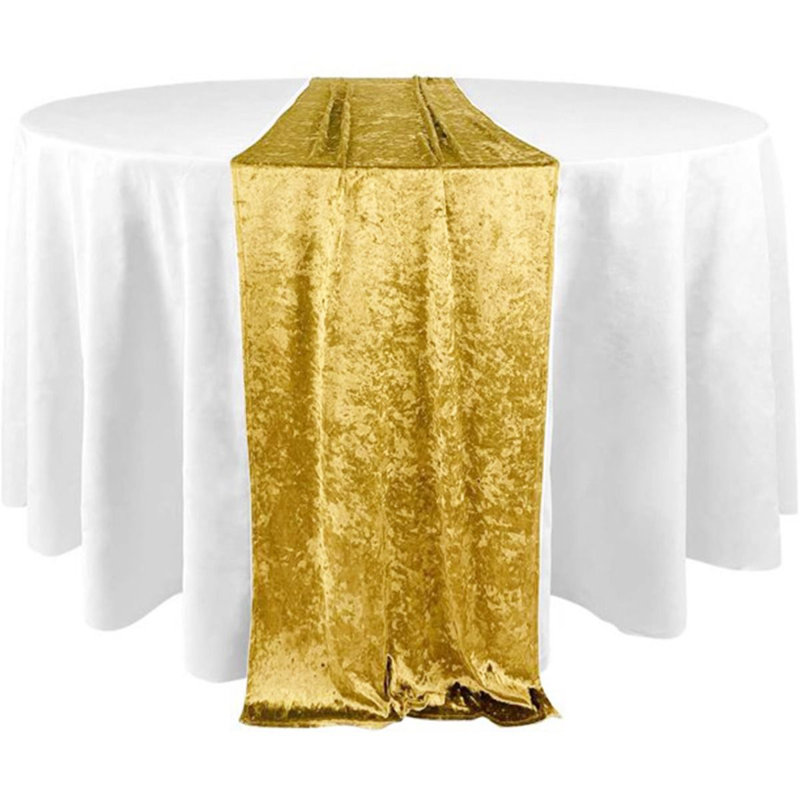 Abye Crush Velvet Table Runner - Premium Heavy Weight Textured Fabric, Wrinkle-Resistant & Luxurious - Wedding/Christmas/Holiday Decor - 14x108 Inch