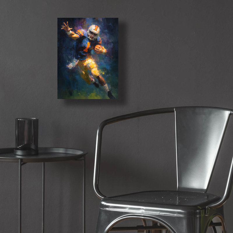  «American Football Legend 1» par Ann Klee, art mural en verre acrylique, 12 po x 16 po