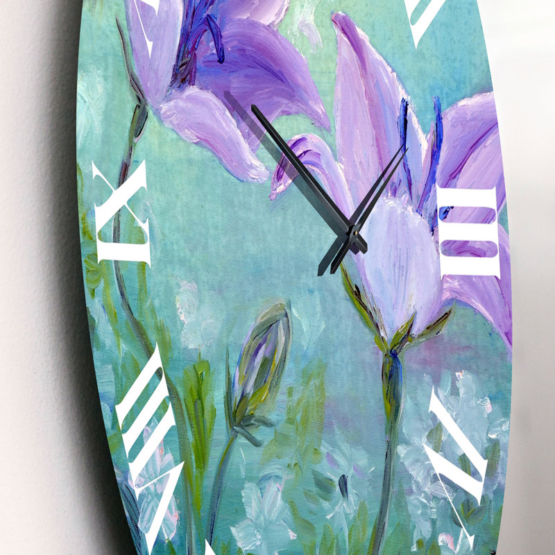 Bellflowers Blooming - Horloge murale traditionnelle, Petit