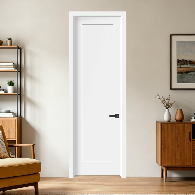 Panneau de porte intérieure de style Shaker à 18 panneaux, en bois massif apprêté blanc pré-percé, pour la maison, 28"×96"