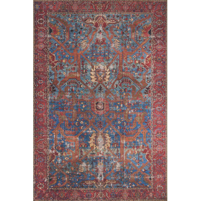 Tapis bleu / rouge Daleigh