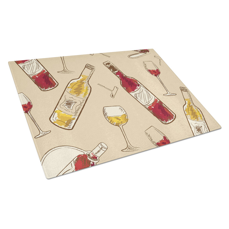 Planche à découper à vin en verre trésors caroline, Crème
