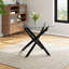 Round Glass Top Metal Base Dining Table-1000607785