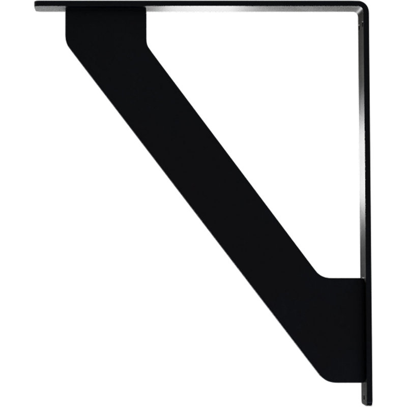 Support traditionnel en fer forgé, H 15 po x l 1,5 po x p 12 po, Noir