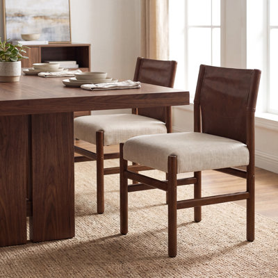 Chaises de salle à manger rembourrées modernes avec dossier, avec structure en bois massif, pour la salle à manger / salon