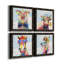 «Groovy Pig and Sky», ensemble de 4 peintures sur toile encadrées-60147936-60147937