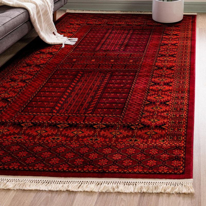 Tapis rouge / noir Amro Southwestern, Rectangle 10' x 14'1"